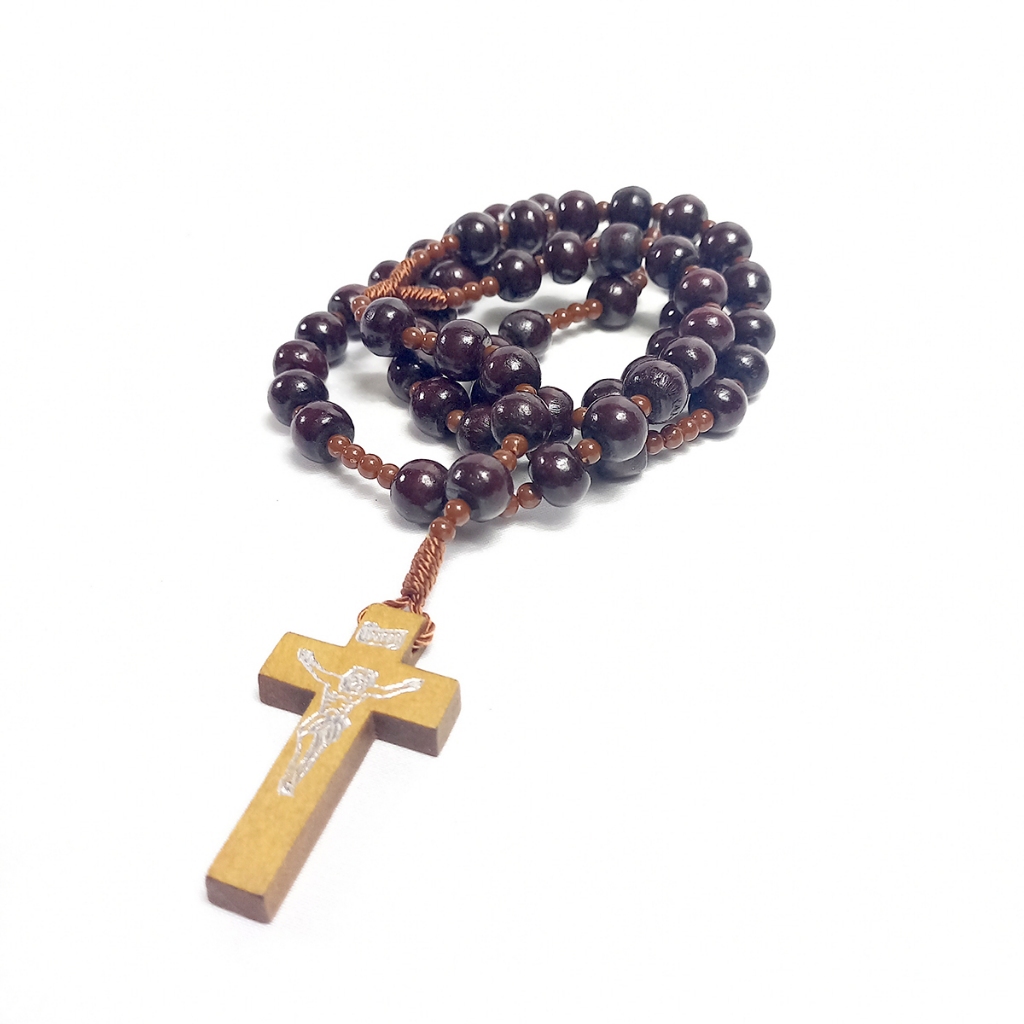 Rosario Bulir Coklat Tua Series/Kontas Rosario Katolik/Rosario Katolik/Kalung Rosario