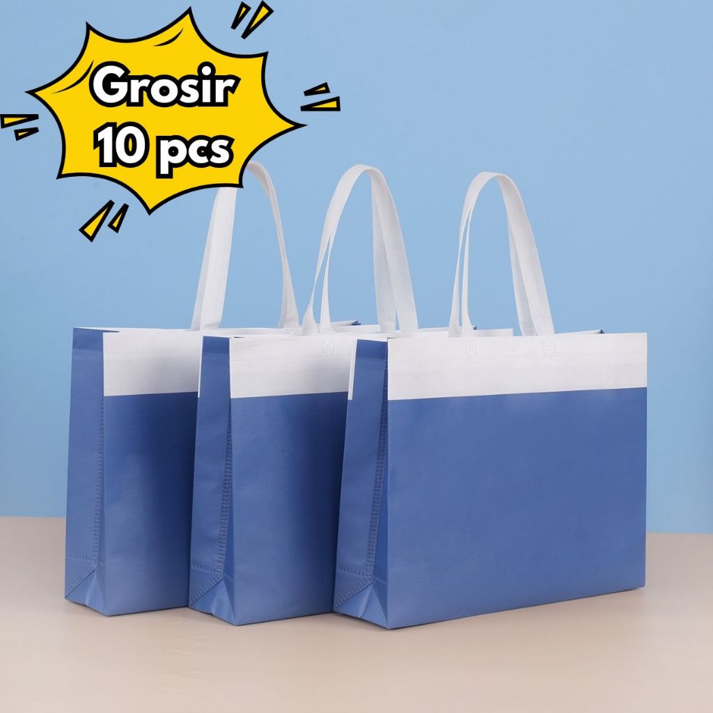 

10PCS Grosir Stock Tersedia Tas Spunbond Handle | Goodie Bag | Tote Bag | Souvenir | Hampers |untuk Toko Baju| Selamatan Haji Khitan Ultah Wedding 28x20x10 32x27x10 43x32x10 47x36x10