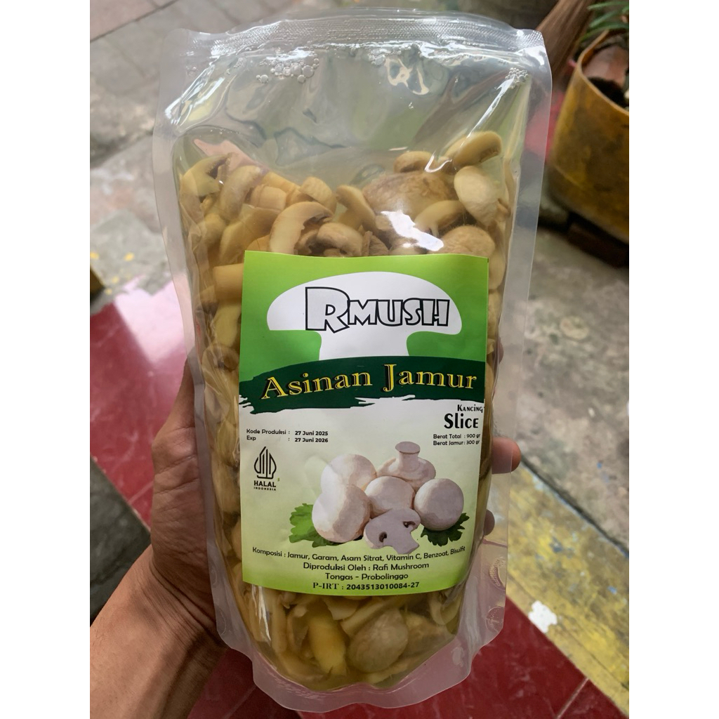 

Jamur Kancing Slice Basah Merk Rmush - 900gram