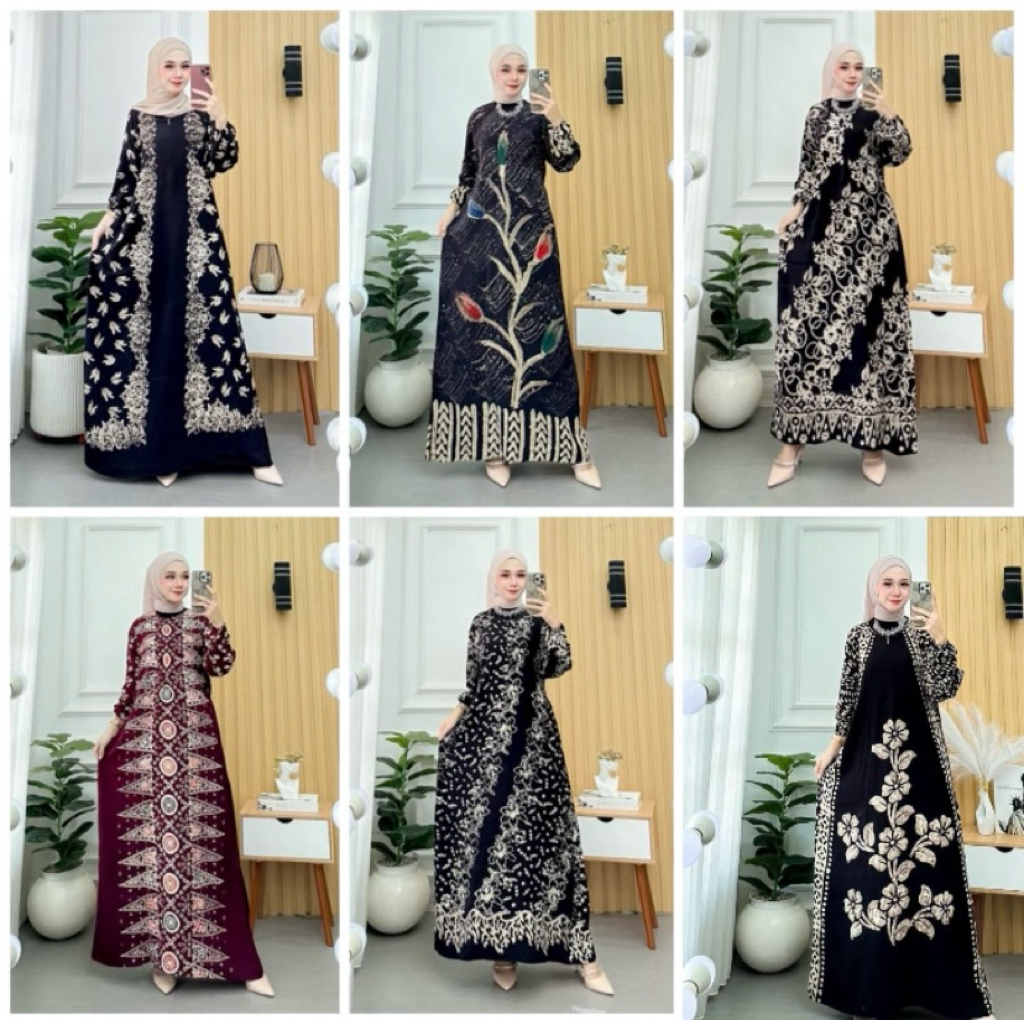 [BISA COD ] Gamis Jumbo LD 122 PB 135 Twill Rayon Cap Malaman Dress Syari Jumbo Original by Batik Ga