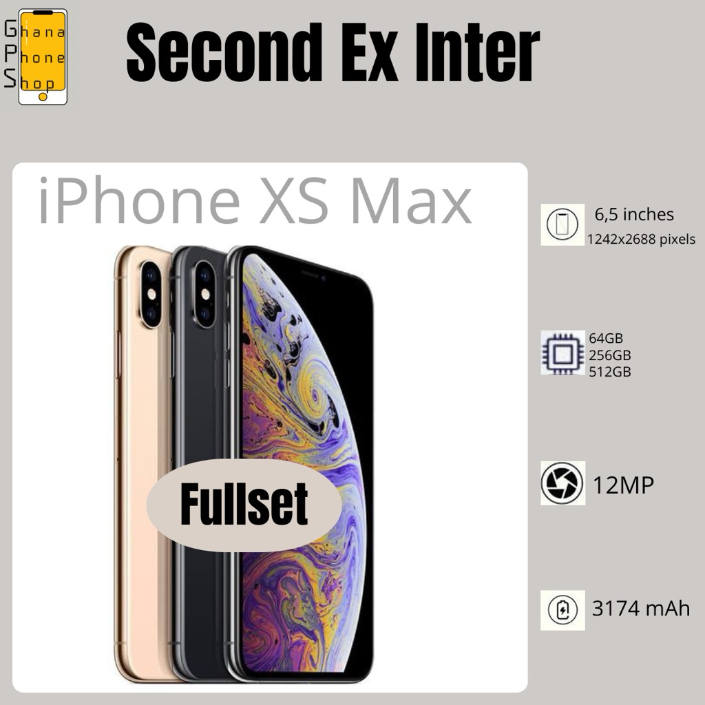 IP XS MAX 64GB 256GB Second Original Ex inter