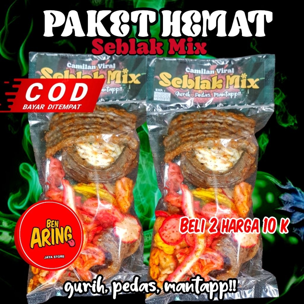 

Seblak Mix paket hemat dapat 2 paks harga cuma 10 k , rasa pedas gurih
