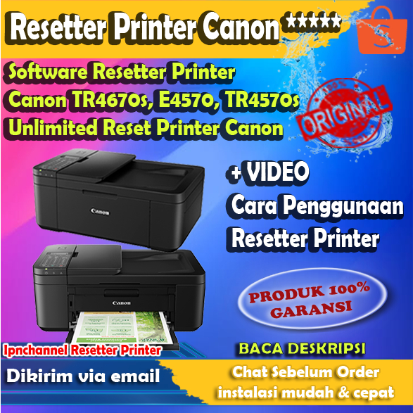 Resetter Canon TR4670s - E4570 - TR4570s Unlimited Reset Printer Canon