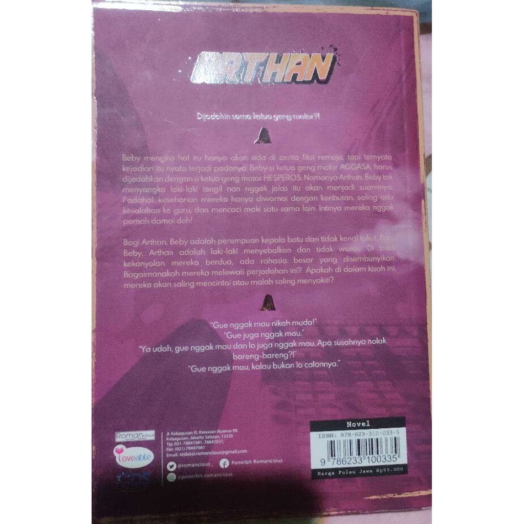 PRELOVED NOVEL ARTHAN
