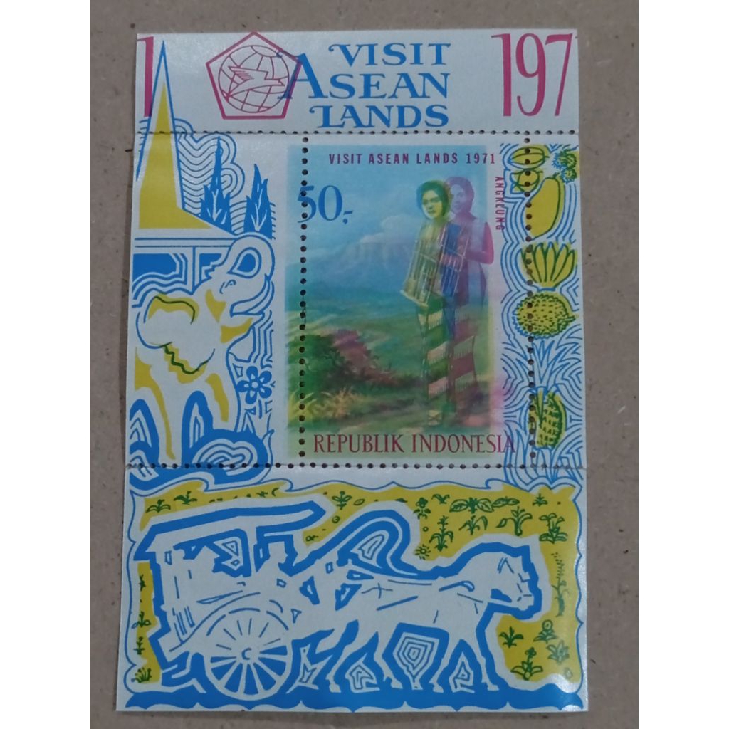 

Prangko Misprint Souvenir Sheet Visit Asean land 1971