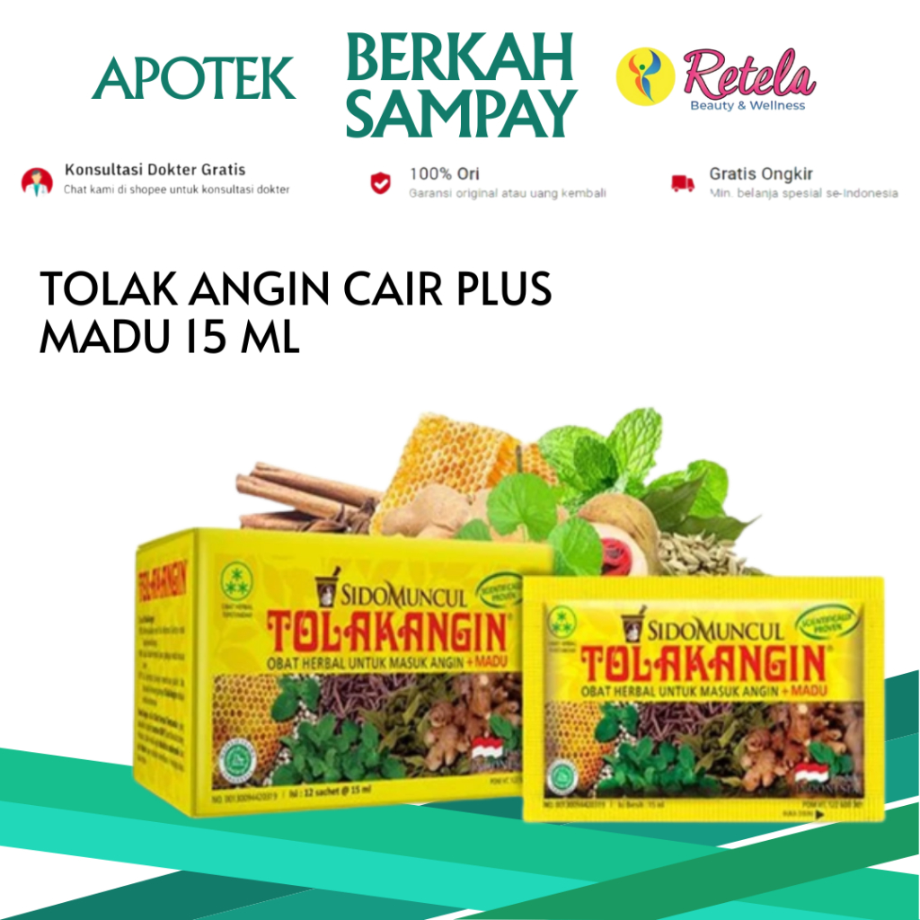 

Tolak Angin Cair Plus Madu 15 ml