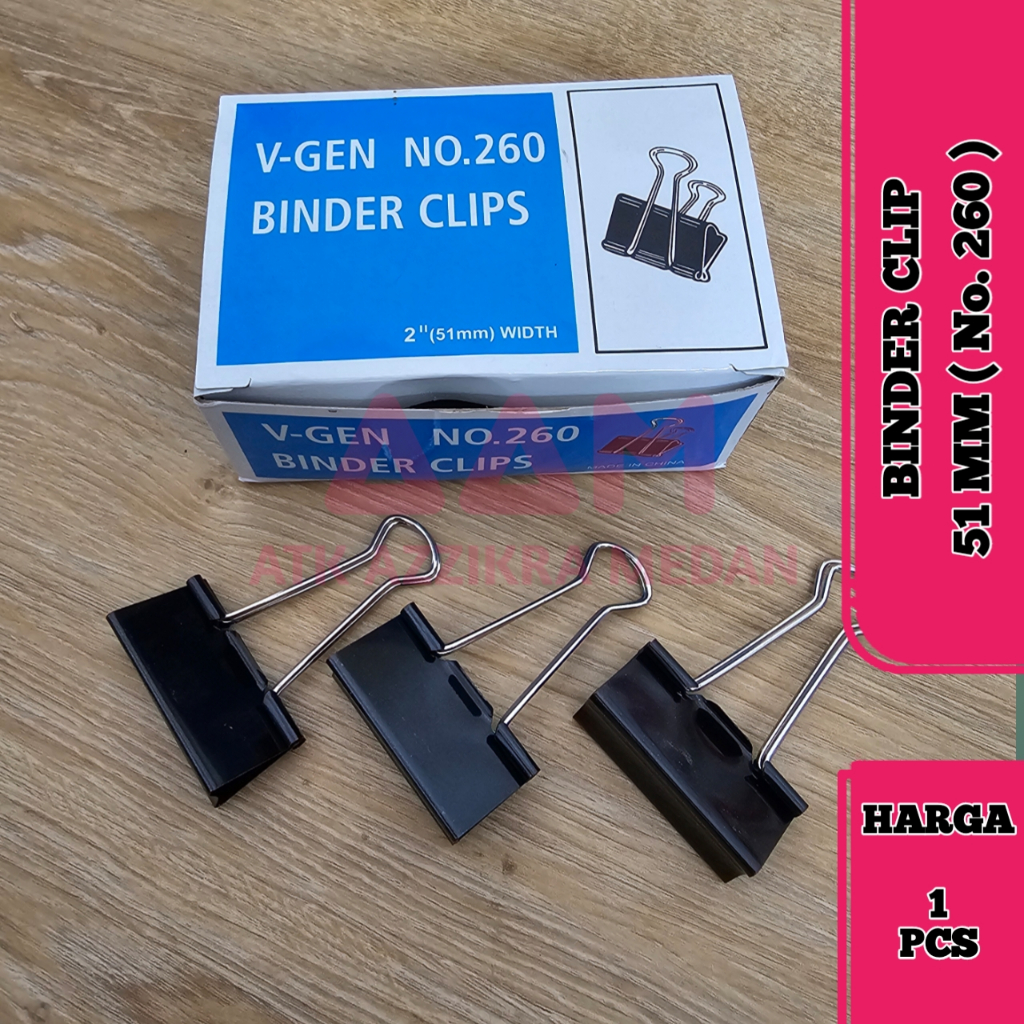 

1 Box Binder Penjepit Kertas Clips No.260, 200, 155, 111, 107, 105