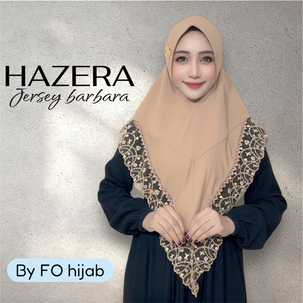Jilbab instan Hazera renda cantik mewah by FO hijab wanita muslim dewasa