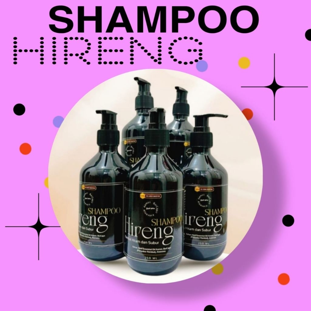 SHAMPOO HIRENG PENGHITAM ALAMI / PENYUBUR RAMBUT / PENGHILANG UBAN / ANTI UBAN