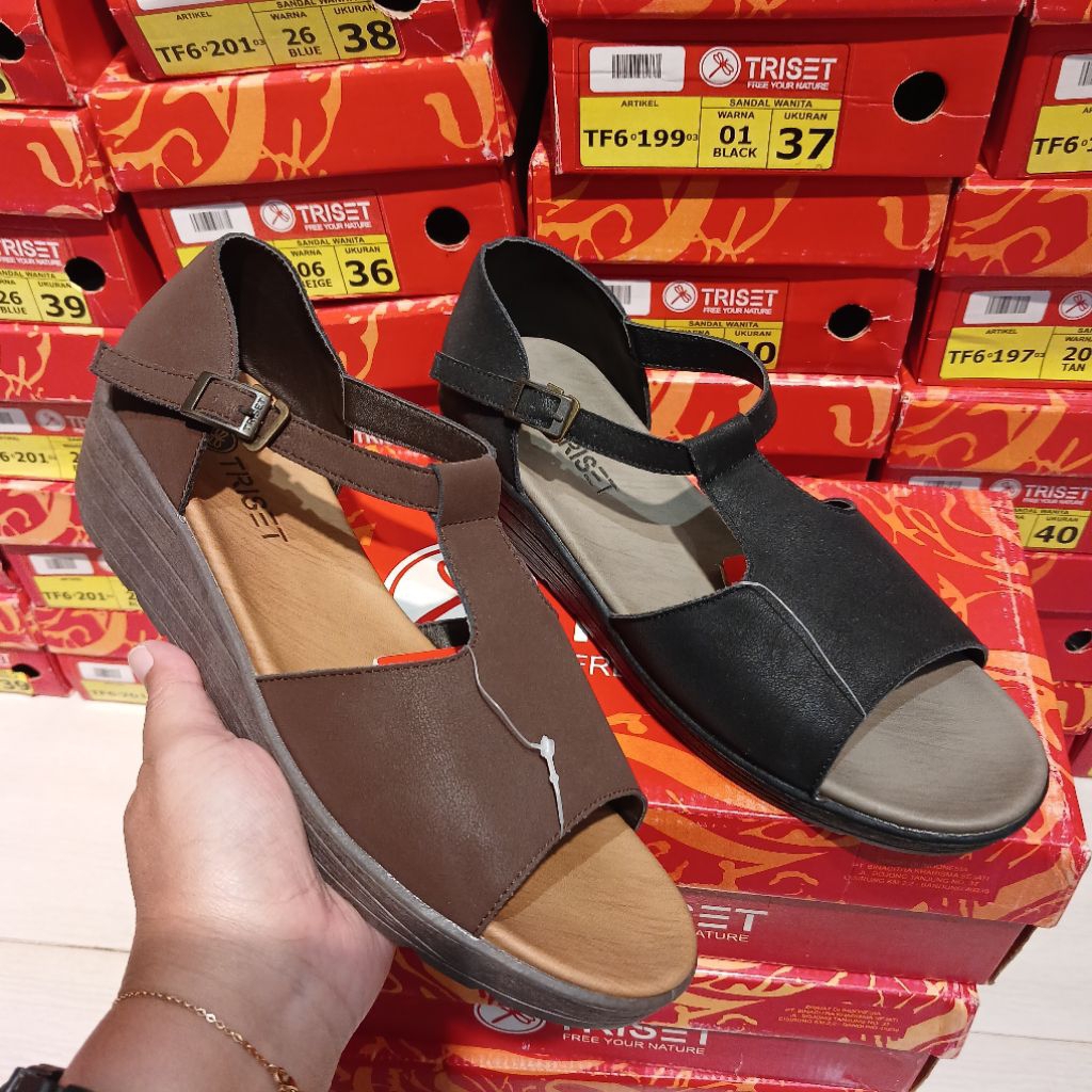 sandal wanita wedges 5cm TRISET❗️ori matahari