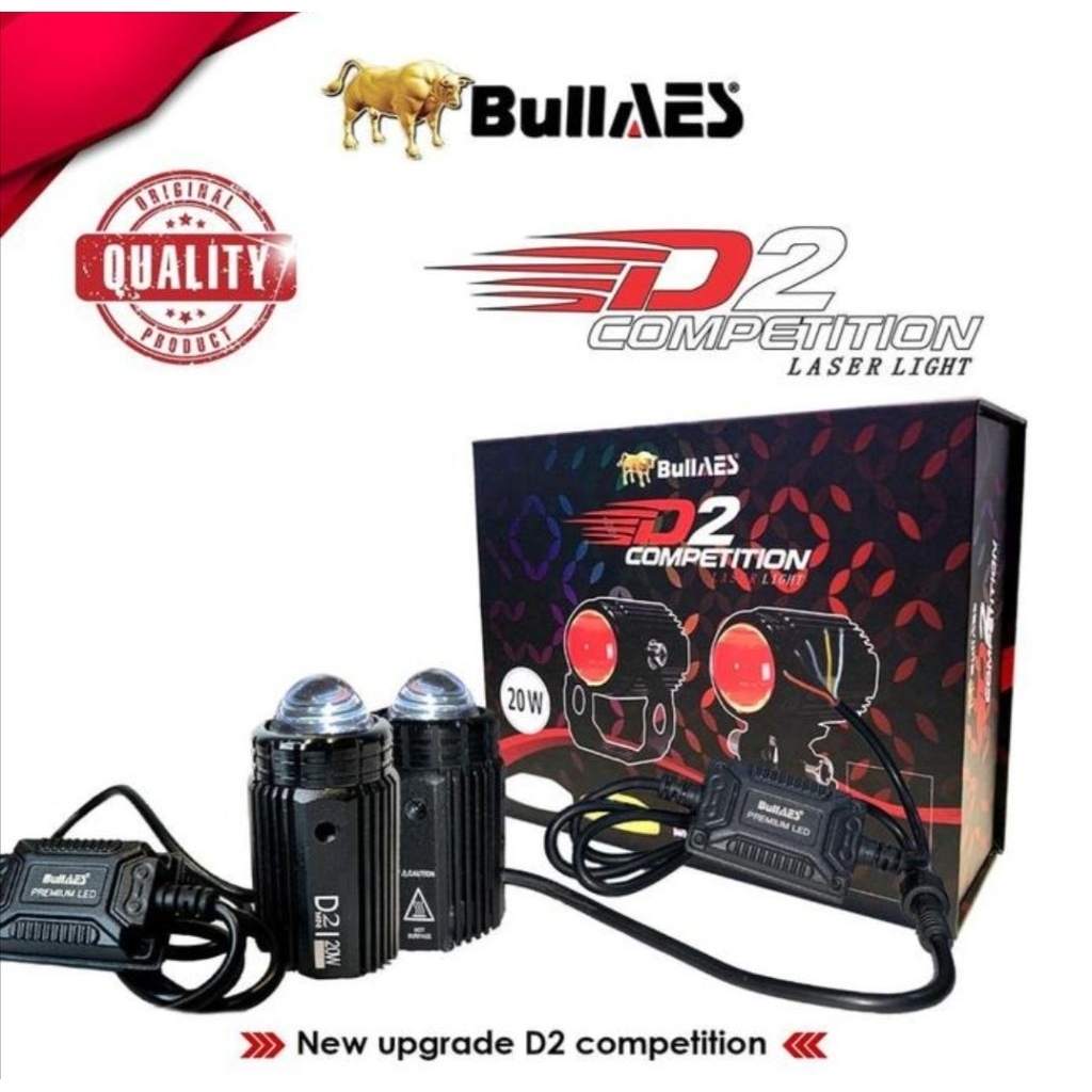 LAMPU TEMBAK LASER D2 COMPETITION 20 WATT OTPUT BULLAES - READ DEVIL KUNING PUTIH