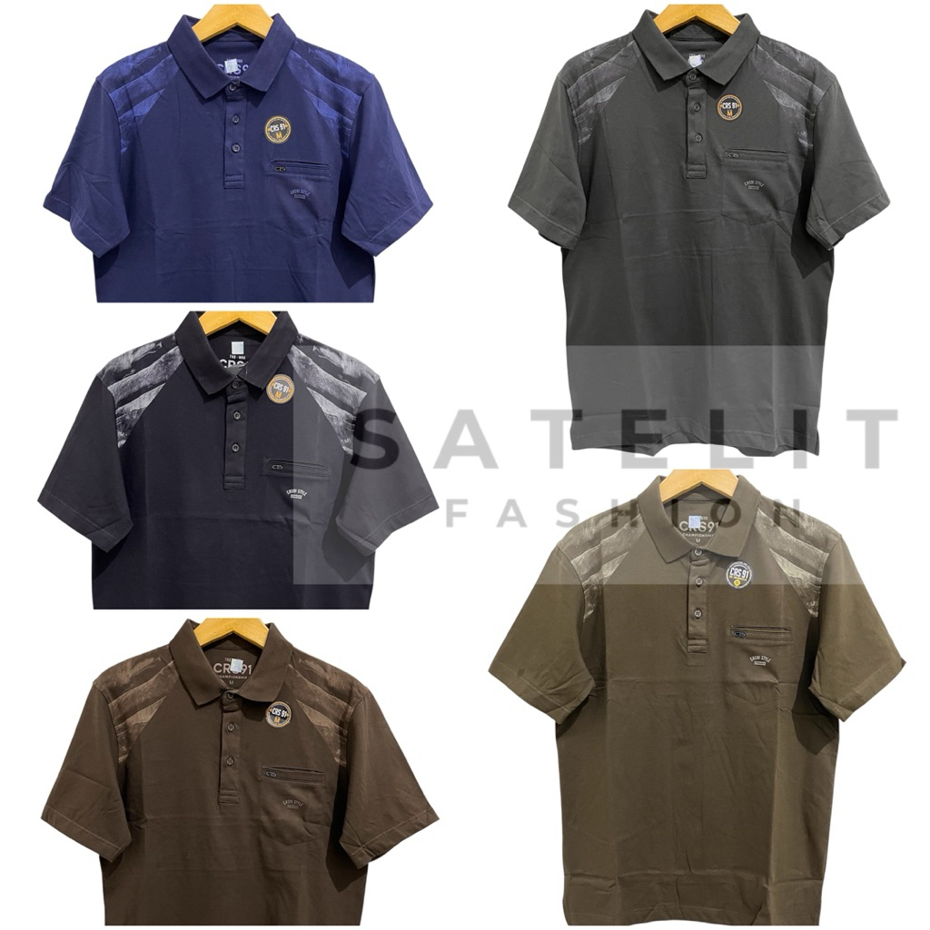 Crs 91 Original Kaos Kerah Pria Polo Combed Sablon OKEZONE (Kancing Kantong)