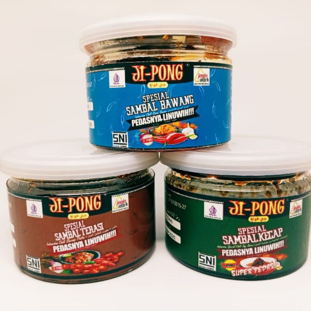 

jipongyogyakarta Paket sambal jipong isi 3 pc, sambal kecap 120 gr, sambal terasi 70 gr dan sambal bawang 60 gr Jipong