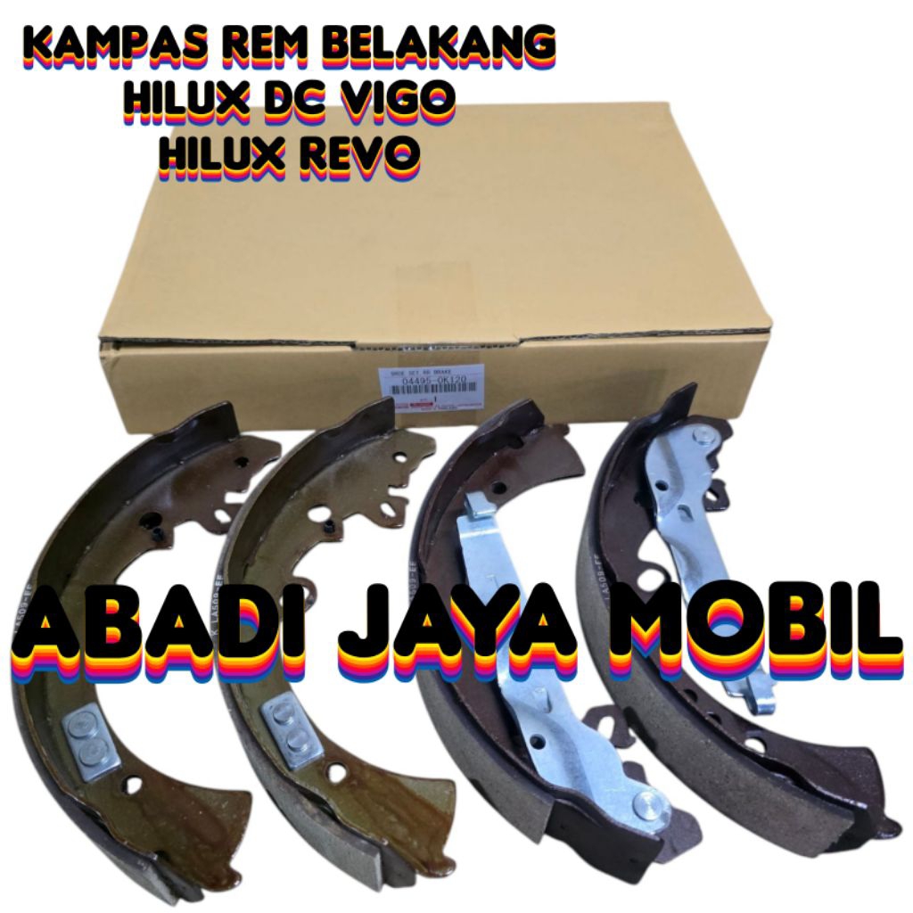 BRAKE SHOE BELAKANG HILUX DC VIGO HILUX REVO KAMPAS REM BELAKANG HILUX DC VIGO HILUX REVO 04495-0K12