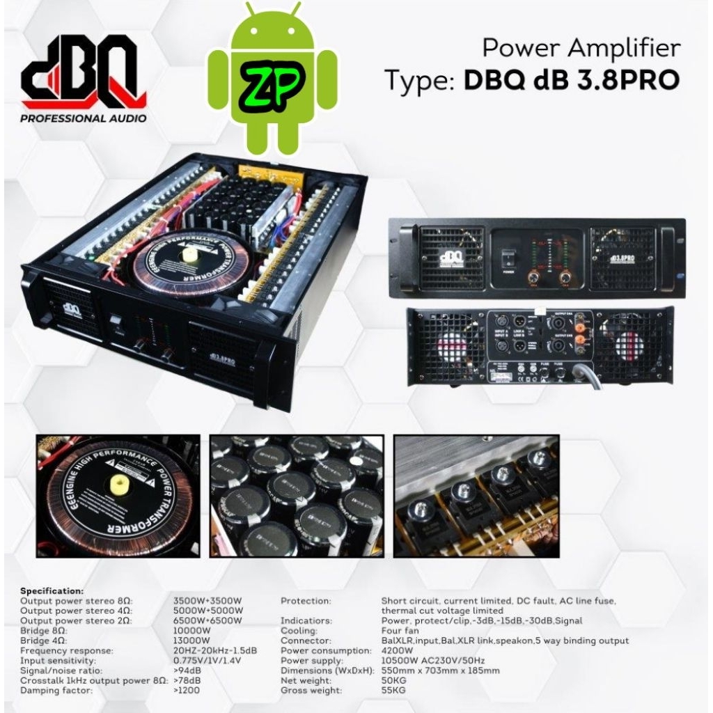 POWER AMPLIFIER DBQ 3.8 PRO varian terbaru DBQ