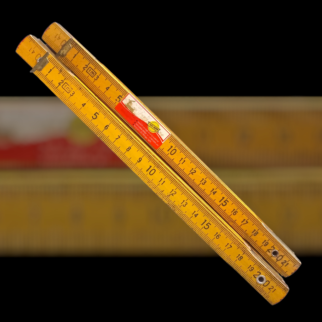 METERAN KAYU LIPAT 1 M GOLDEN DEAR - Meteran Kayu Jadul - Barang Baru Stock Lama