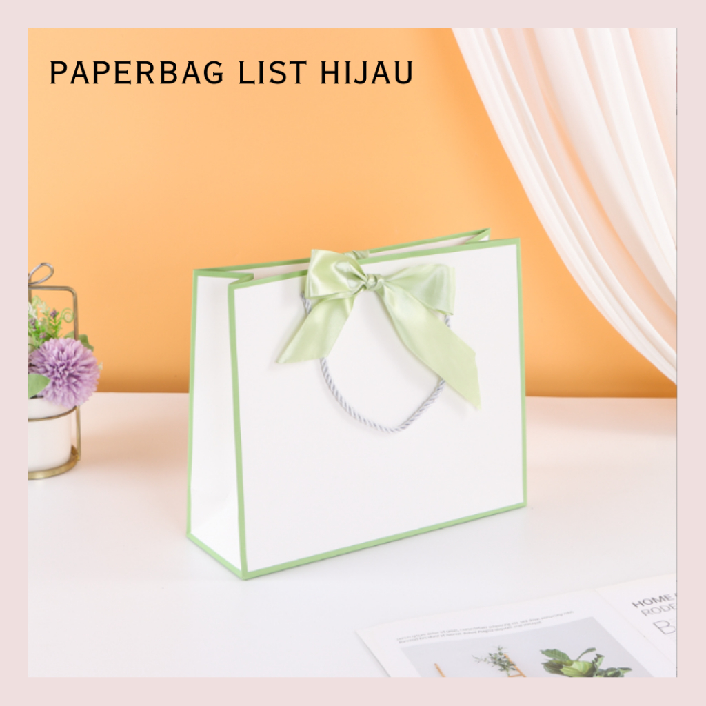 

FREE PITA Paperbag Putih List Hijau Lebaran Kantong Kado Hadiah Goodie Bag Paper Bag