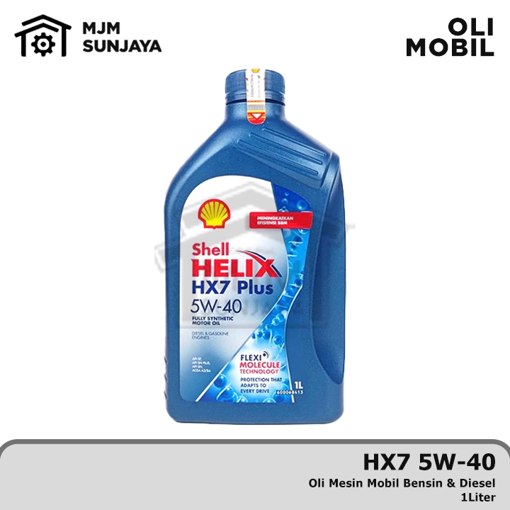 (PROMO) BERKUALITAS OLI MESIN SHELL HELIX HX7 SAE 5W-40 1 LITER SCAN BARCODE BENSIN SOLAR DIESEL
