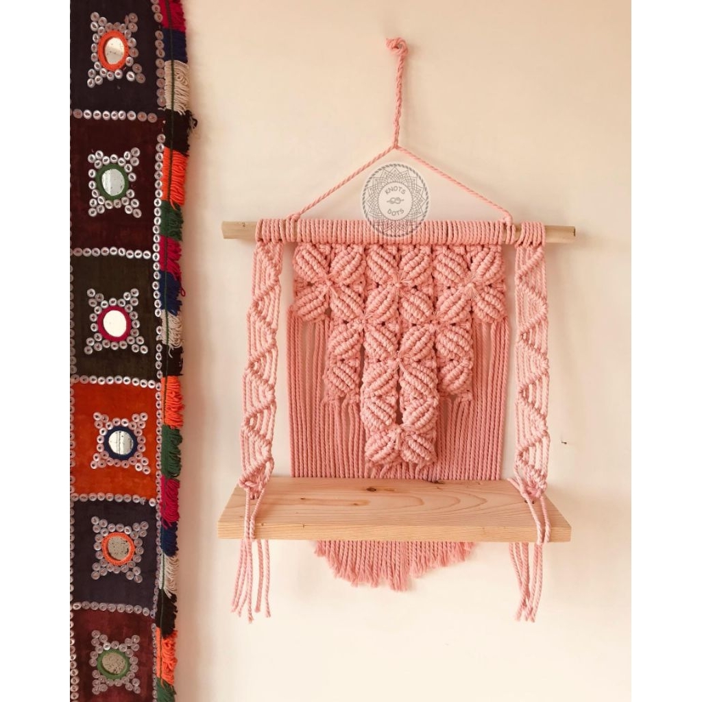 pot gantung tatakan pot macrame hiasan dinding alas pot gantung macrame bohemian cantik