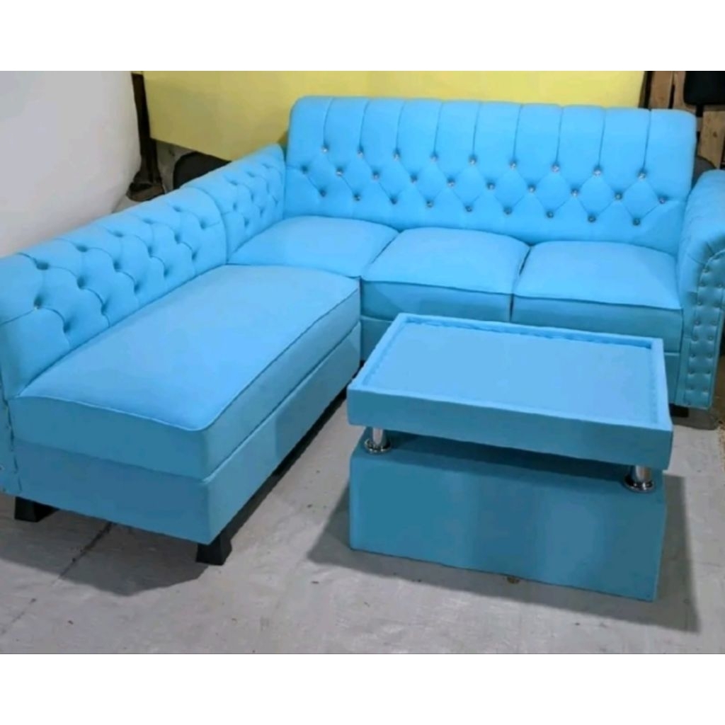 sofa minimalis L kancing/sofa ruang tamu furniture
