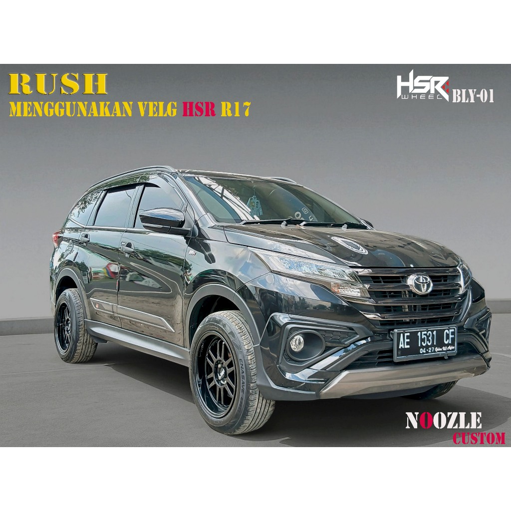 Velg Mobil Ring 17 Rush Terios xpander Pelek Racing HSR Type Boroko Ring 17 BLY01 Warna Hitam Glossy