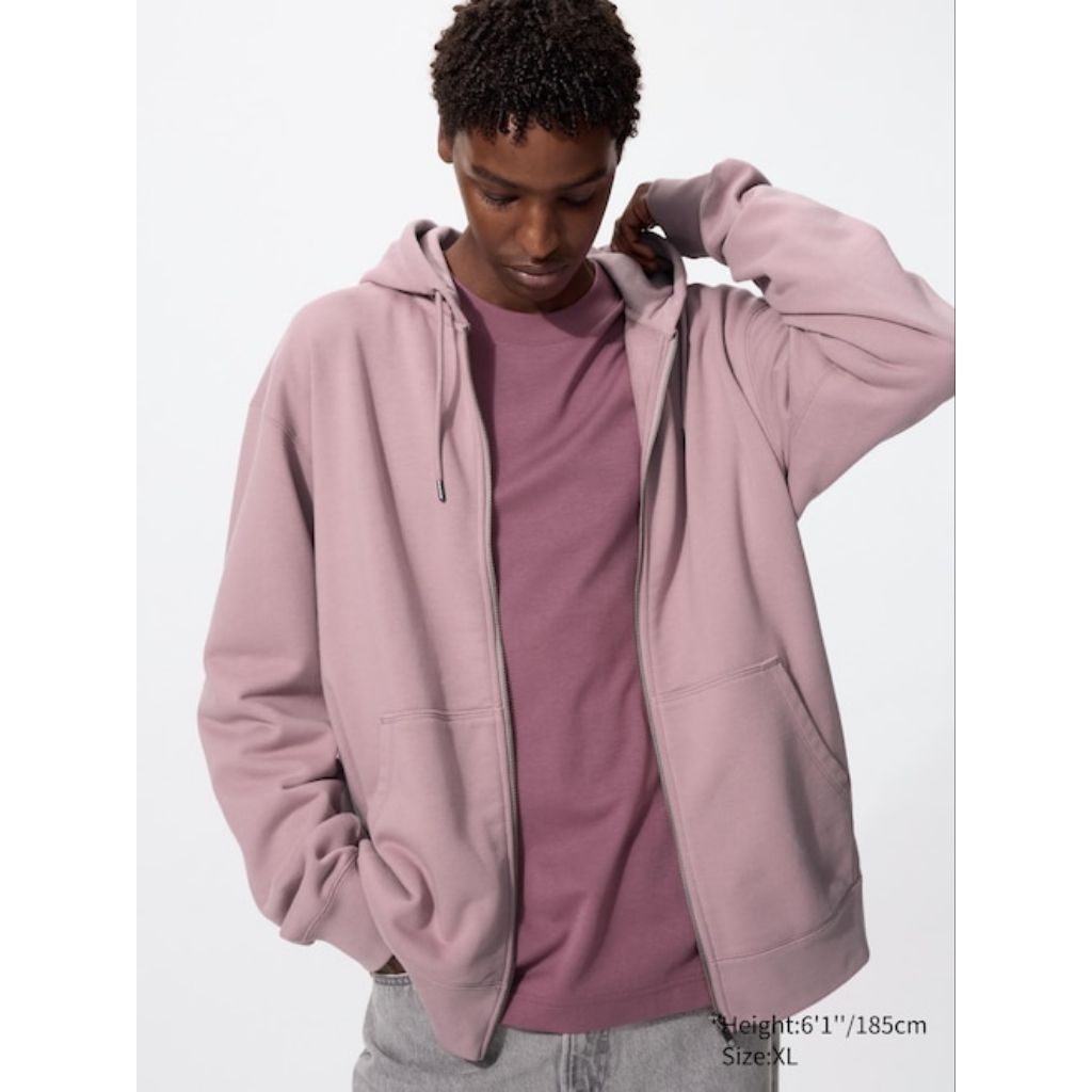 UNIQLO Jaket Sweat Hoodie Ritsleting Zip Lengan Panjang XXL 3XL Jumbo Asli Original TERMURAH