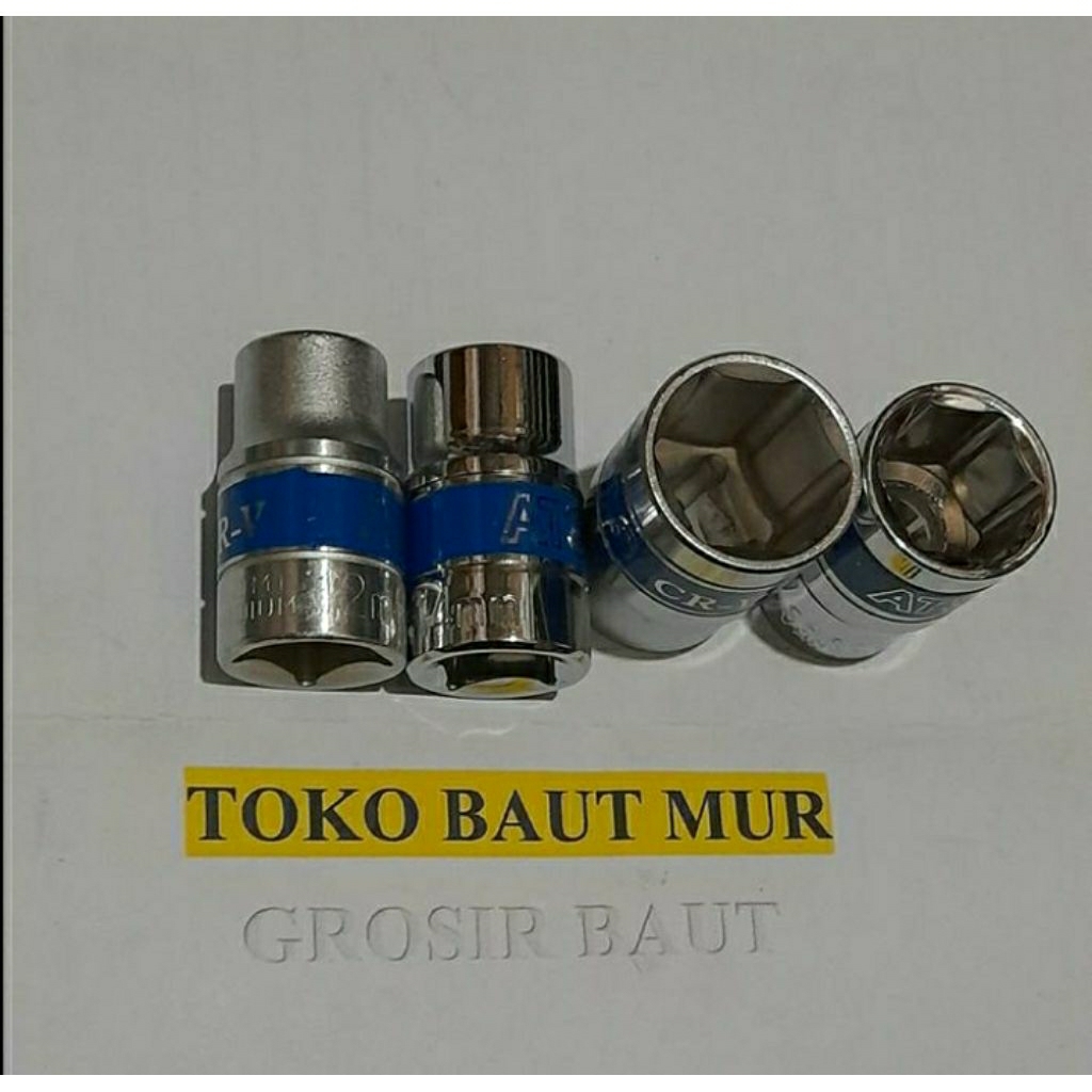 Mata Sock 12, 14, 17, 19mm ATS 1/2" 6 PT 19 mm Mata sock / kunci sok Harga Satuan