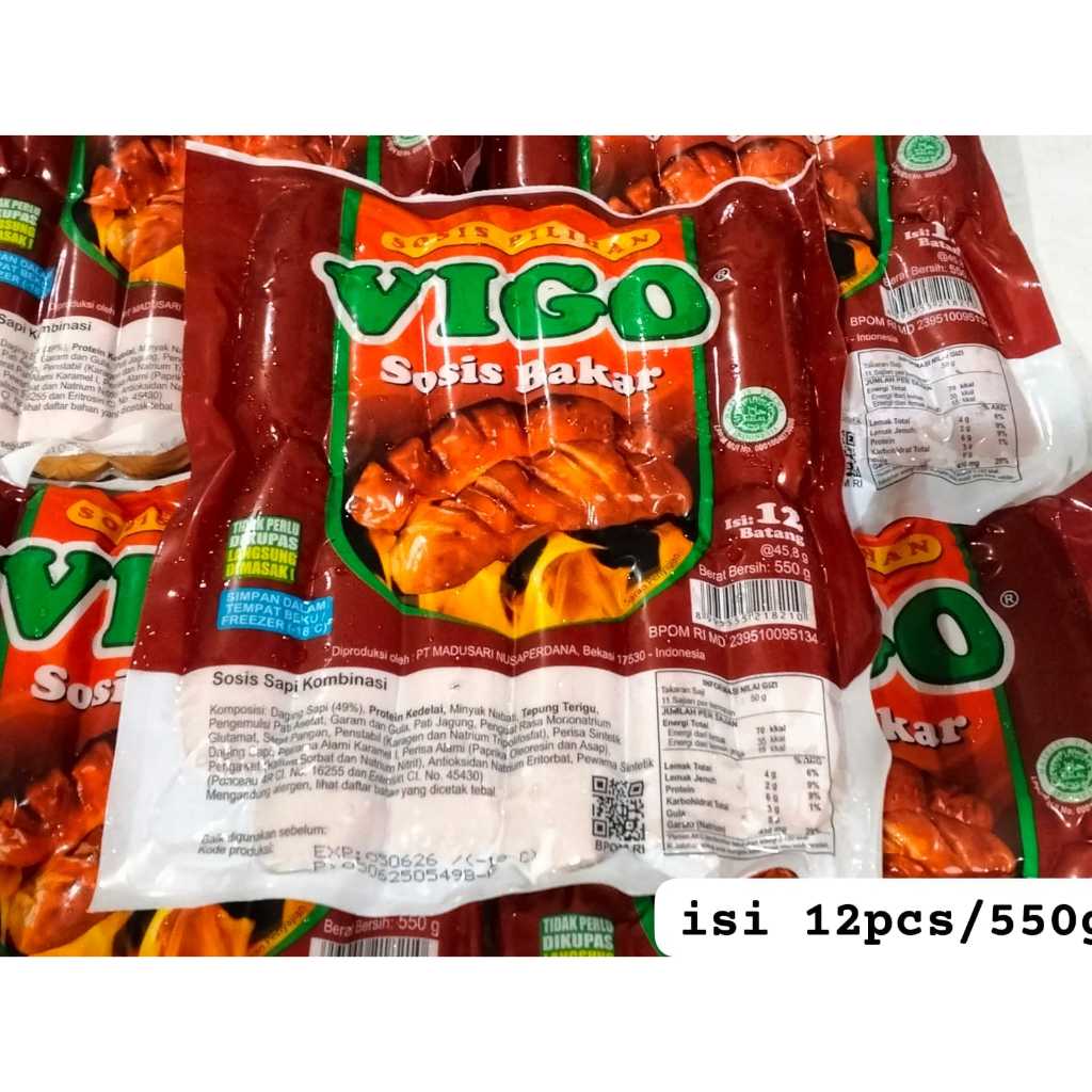 

Vigo Sosis Bakar Mini Sapi isi 12 pc 550 gram