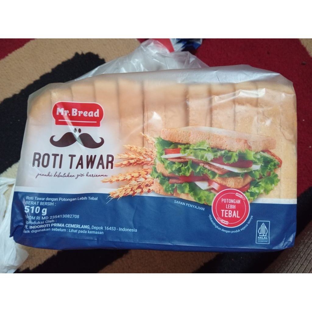 

roti tawar mr.bread// roti tawar//roti panggang// roti jumbo 510 gr