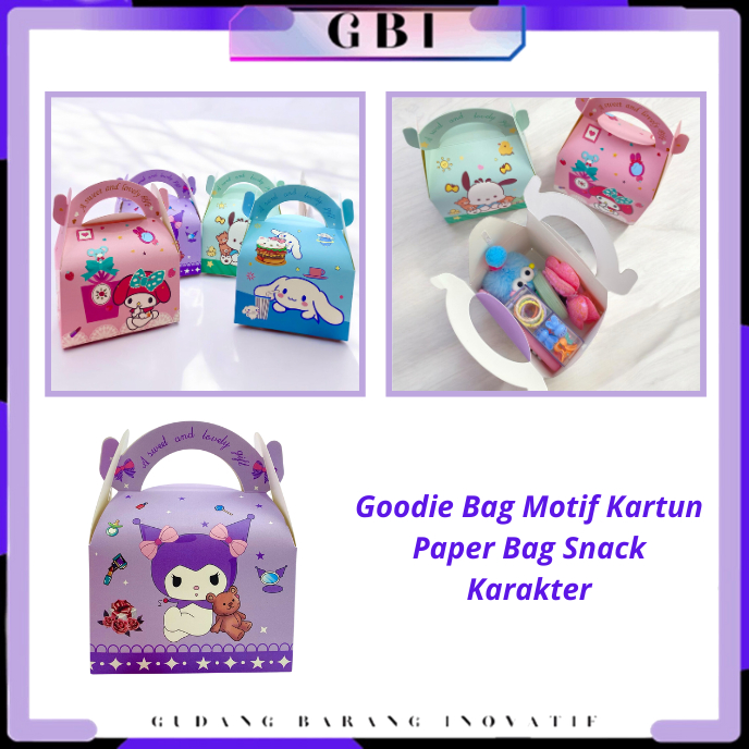 

GBI Goodie Bag Motif Kartun Paper Bag Snack Karakter Kotak Souvenir Kado Ulang Tahun Hampers Mini Lucu Tas Snack Candy Anak-Anak