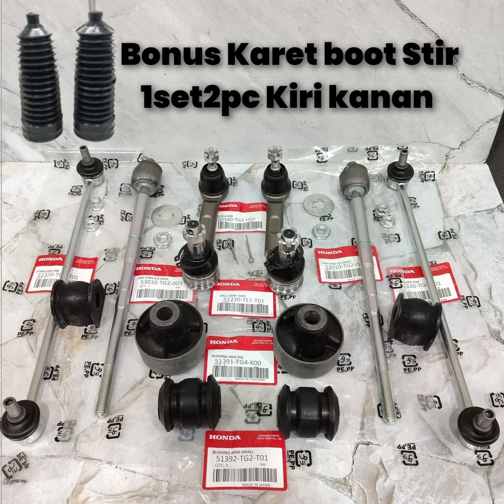 Paketan Kaki Kaki Depan Brio Satya Tie Rod End Rack End Link Stabilizer Karet Stabil Bushing Arm Bes