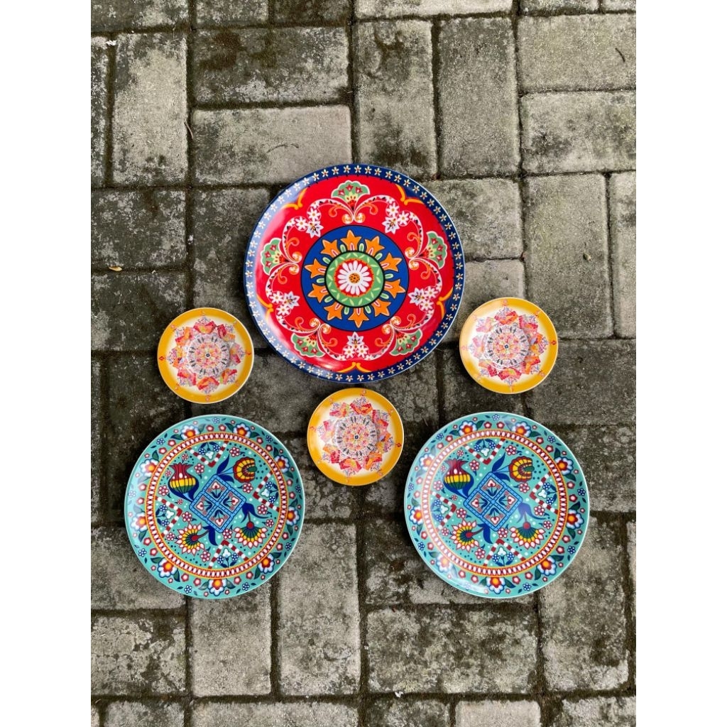 NEW Set Piring Pajangan Motif Maroko/Piring Keramik Hias/FREE KAWAT GANTUNG