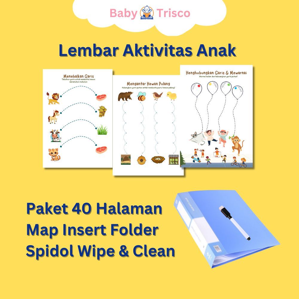 40 Lembar Aktivitas Anak PAUD & TK – Full Colour Lembar Kerja Anak PAUD & TK – 40 Halaman