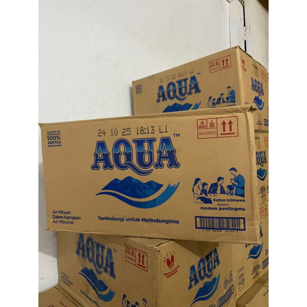 

air mineral merk Aqua tipe gelas