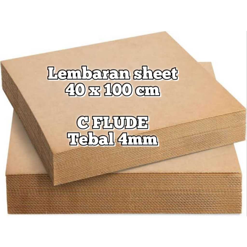 

KARDUS SHEET LEMBARAN 40 X 100 CM POLOS TEBAL 4MM C-FLUDE 100X40 CM / 40X100 CM