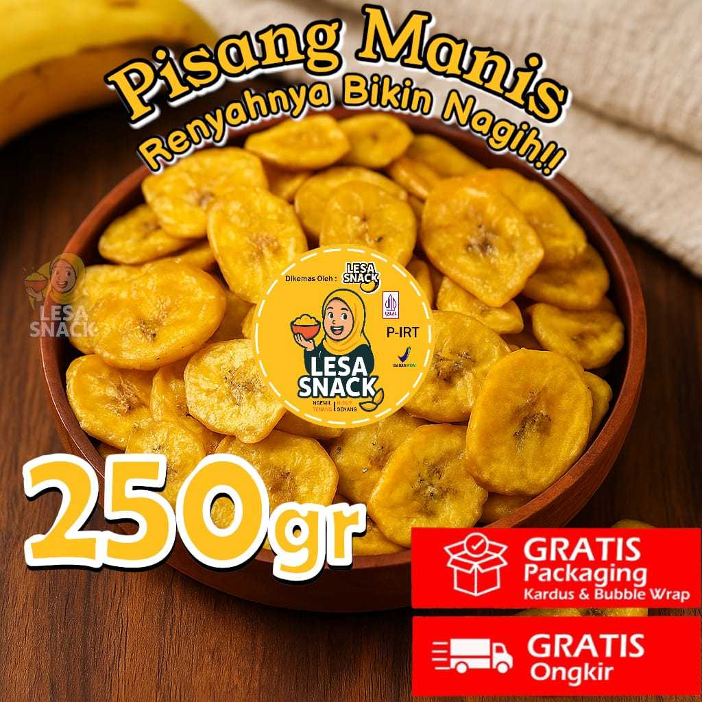 

Keripik Pisang Manis Madu Snack Kiloan Rasa Gurih Renyah Kemasan 250 Gram