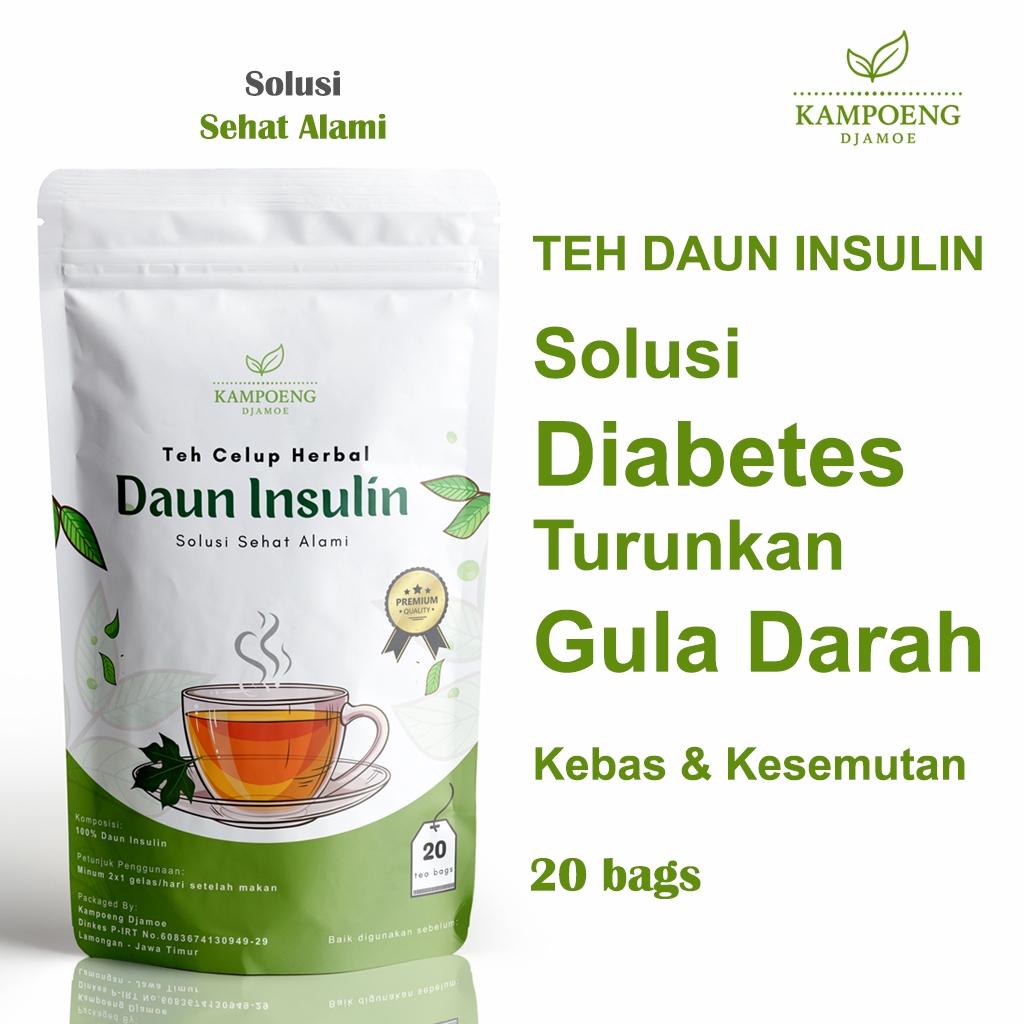 

Teh Daun Insulin Celup untuk Diabetes turunkan Gula Darah tensi Kebas Kesemutan