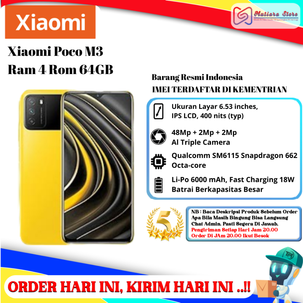 Xiaomi Poco M3 Ram 4 Rom 64Gb