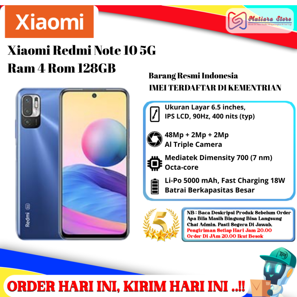 Xiaomi Redmi Note 10 5G Ram 4 Rom 128GB