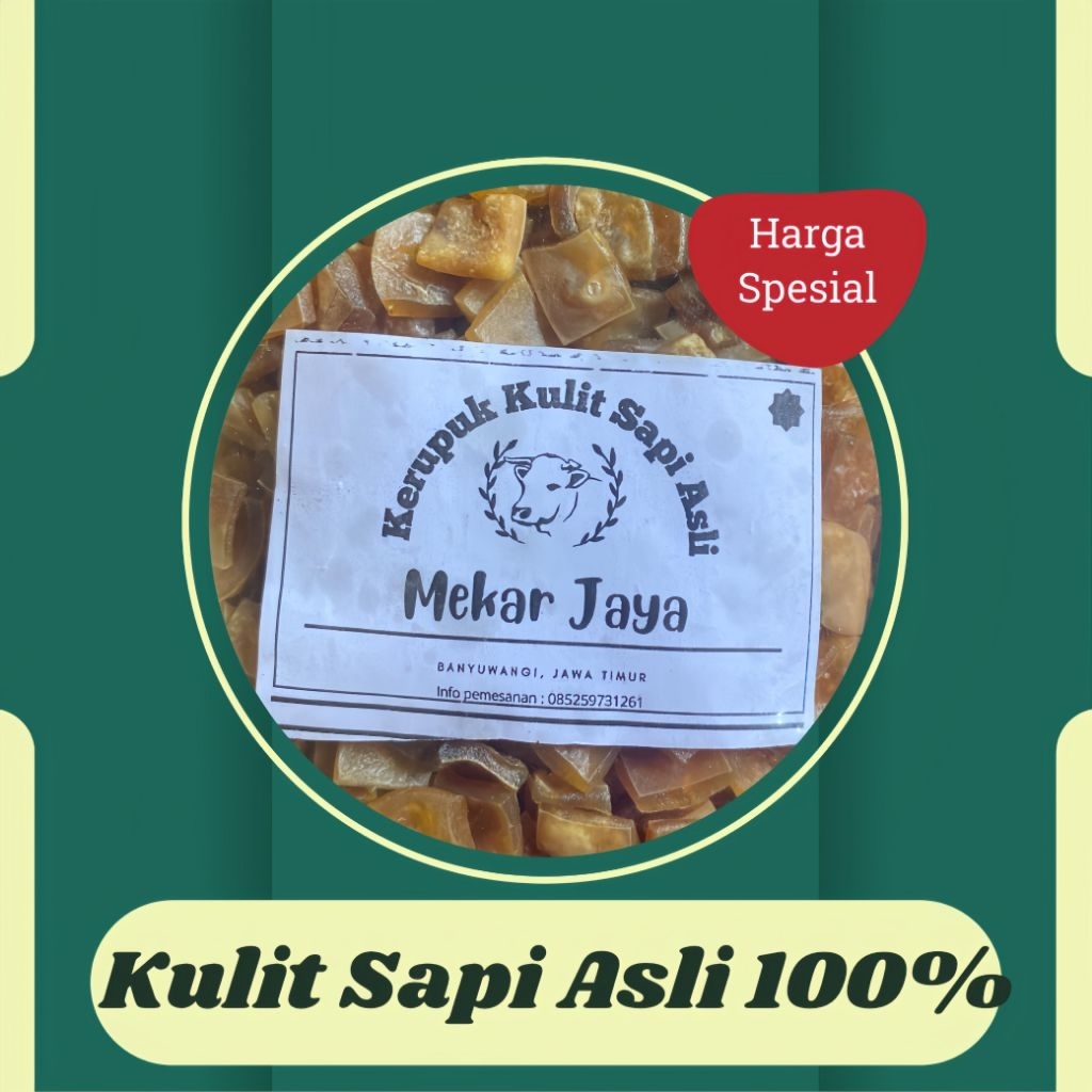 

Krupuk Kulit Sapi Asli 100% /Rambak Sapi Lokal MEKAR JAYA (500gr)