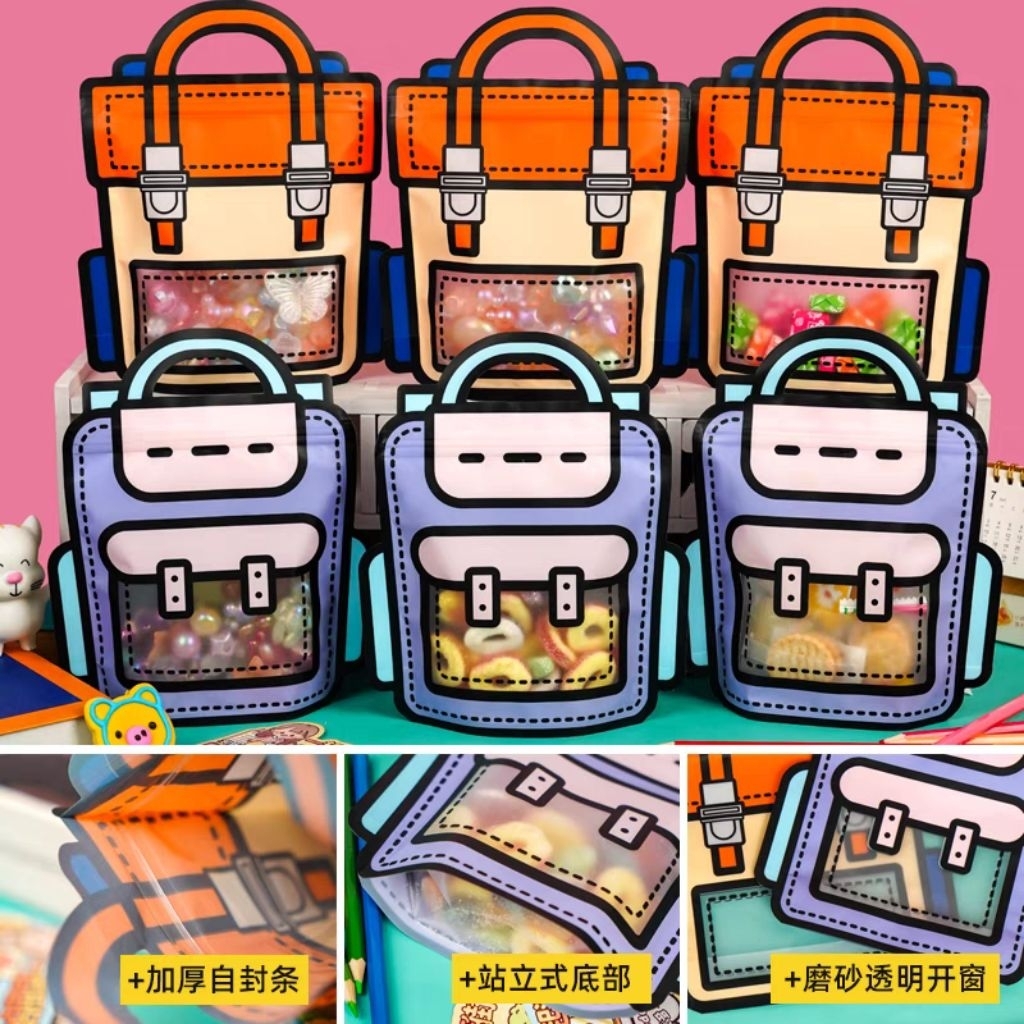 

Goodie Bag Ultah Anak/Goodie Bag Birthday 3D/Kantong ziplock/Kantong Souvenir Anak Lucu/ Goodie Bag Motif Ransel/Plastik Kemasan Snack Candy