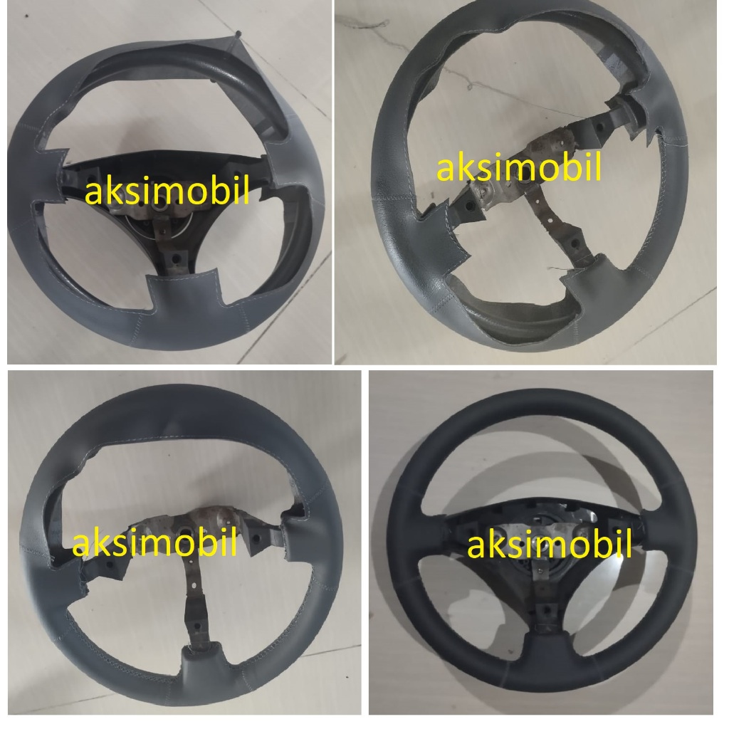 cover setir avanza xenia gen1, kijang kapsul, innova gen1 original leather kulit dark grey