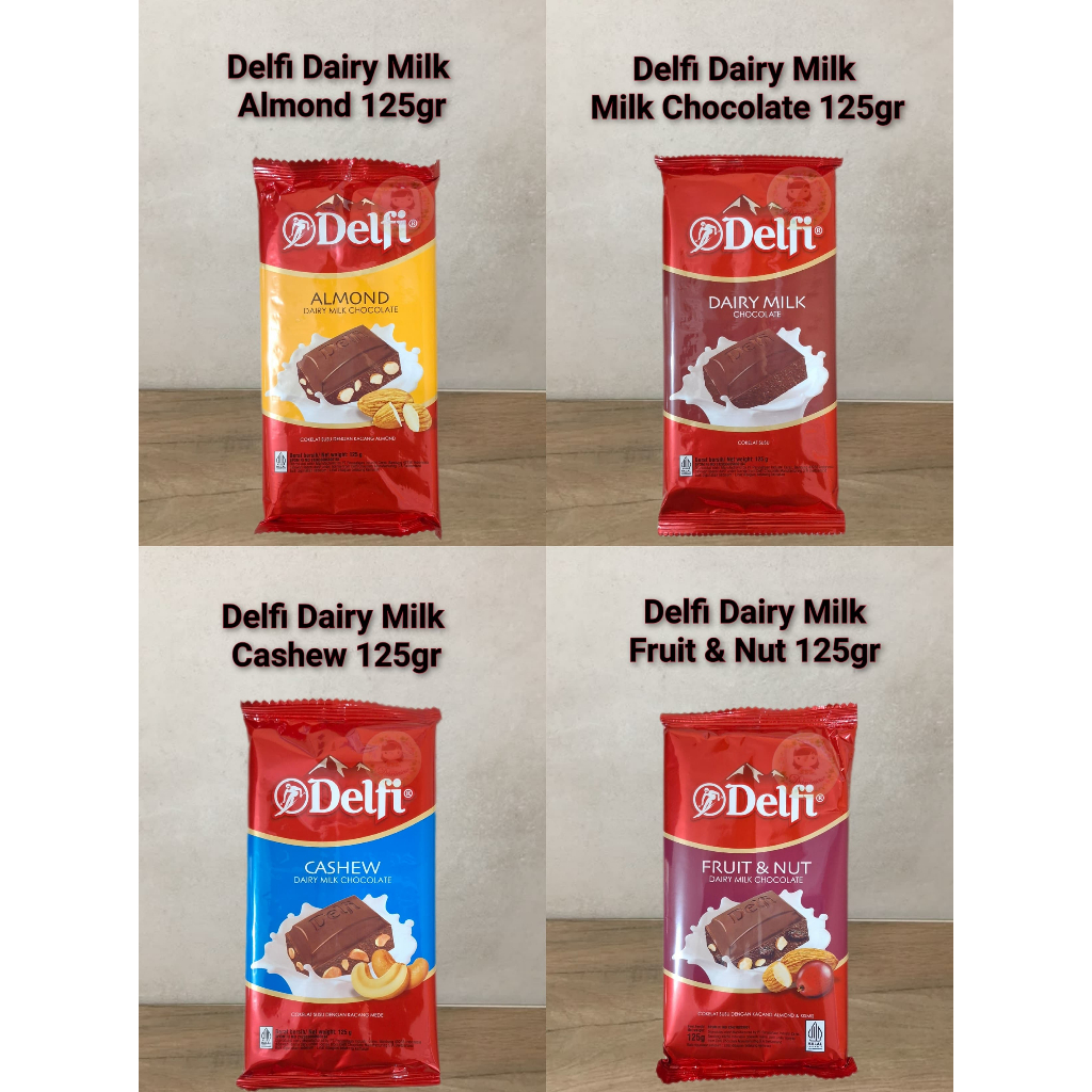 

Delfi dairy milk chocolate 125 gr eceran ukuran besar ( ds bgr )