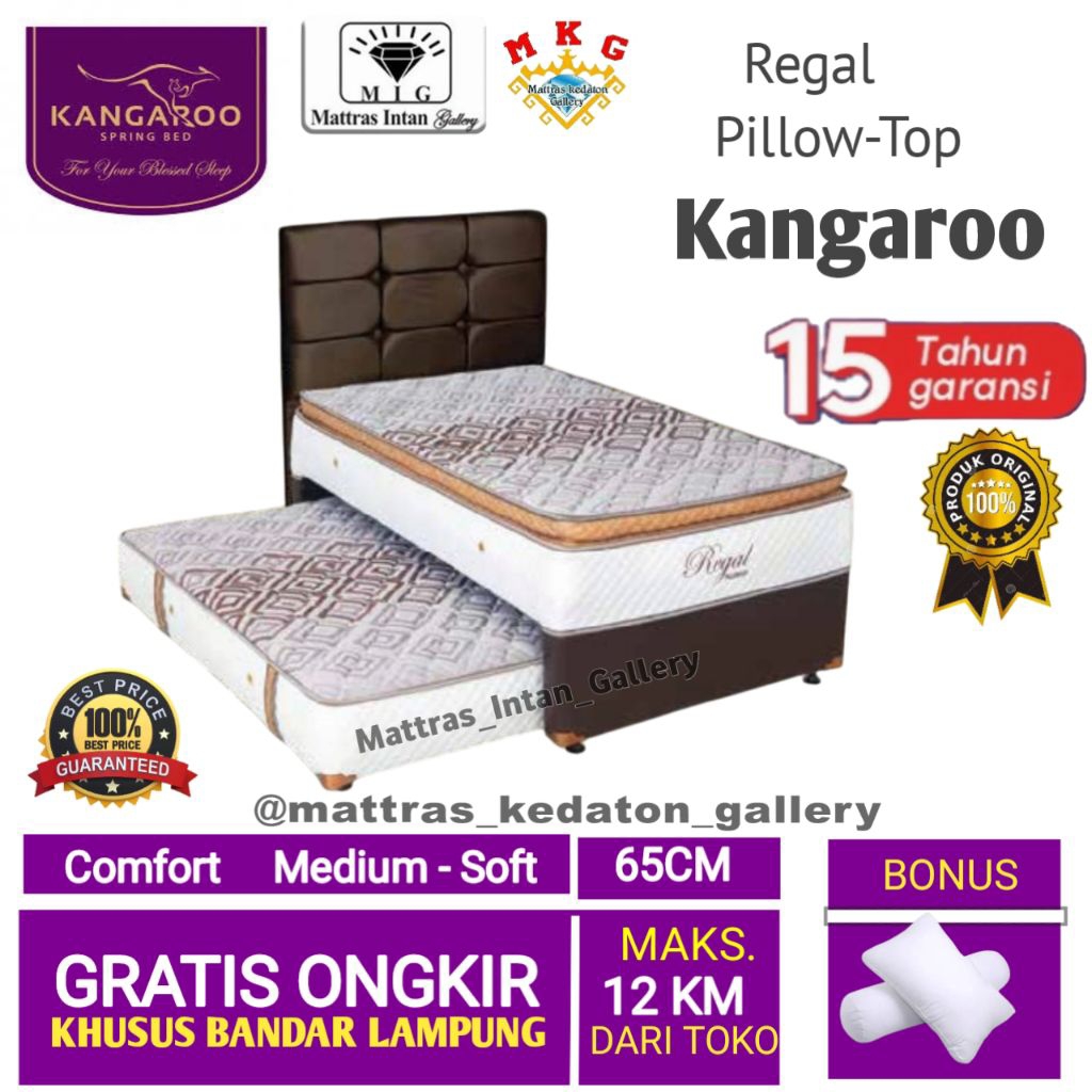 Kasur Kangaroo Sorong 2in1 Regal Pillow-Top uk 120x200 - springbed sorong 2 in 1 kangaroo Spring Bed