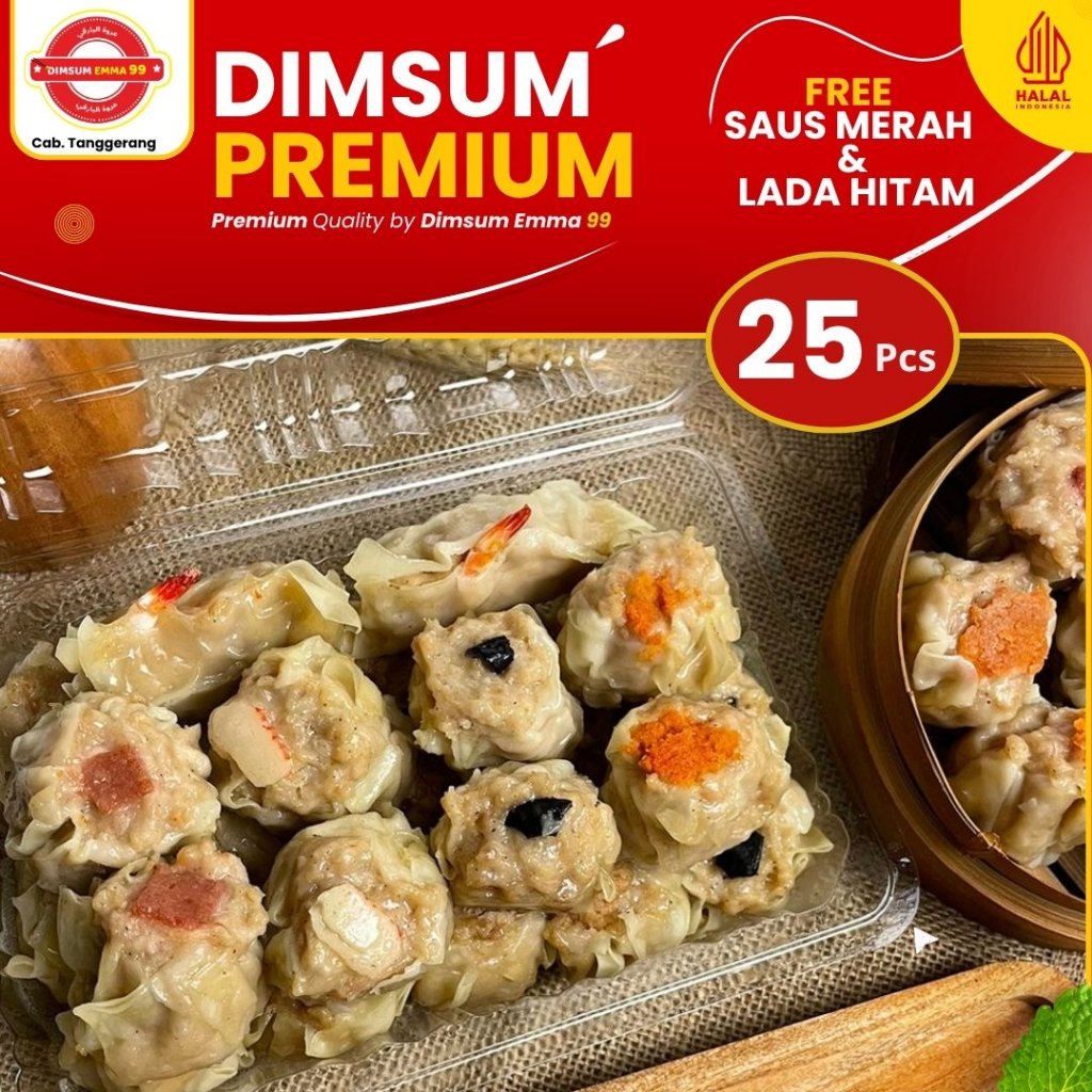 

DIMSUM AYAM PREMIUM HALAL Isi 25 Pcs Free Saus Merah & Lada Hitam Harga Pabik