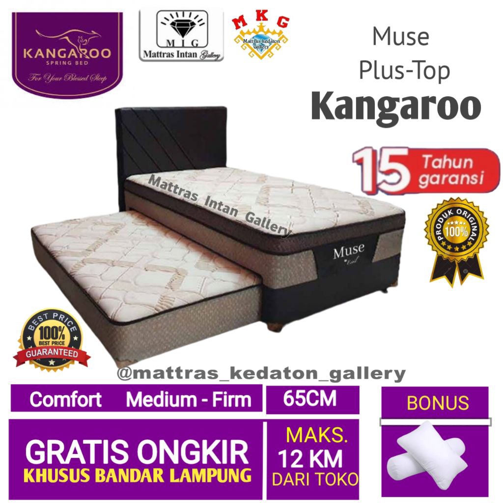 Kasur Kangaroo Sorong 2in1 Muse Plus-Top uk 120x200 - springbed sorong 2 in 1 kangaroo Spring Bed Ba