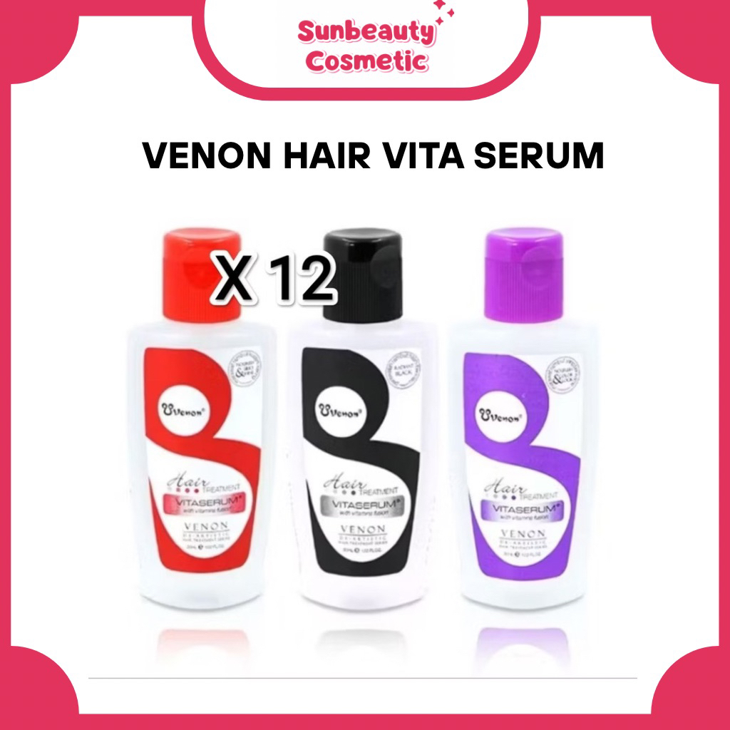 VENON VITA SERUM 30ML Silky & Shine Nourish & Color Lock Radiant Black | Coconut Oil 2in1 Serum + Vi