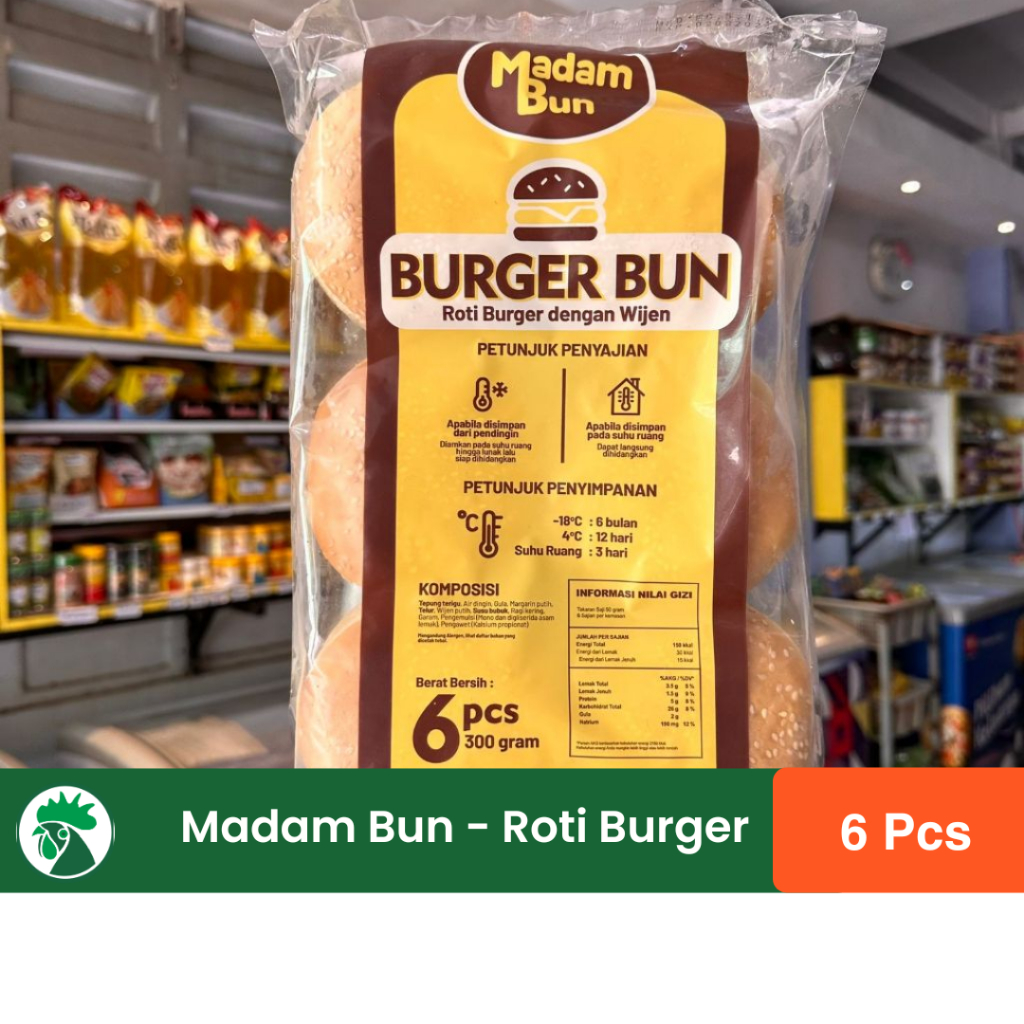 

Madam Bun Roti Burger | Burger Bun dengan Wijen