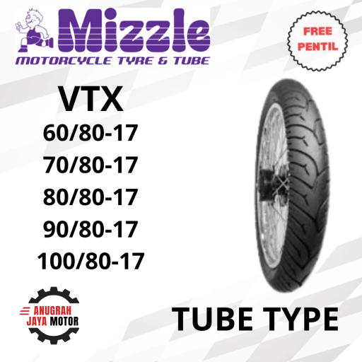 Ban Ring 17 Ban Motor Mizzle VTX 70/80-17 80/80-17 90/80-17 Tubetype (pakai ban dalam) Ban Motor Rin