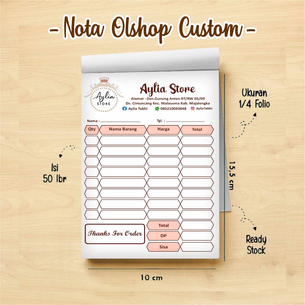 

NOTA OLSHOP FULL COLOR FREE DESIGN